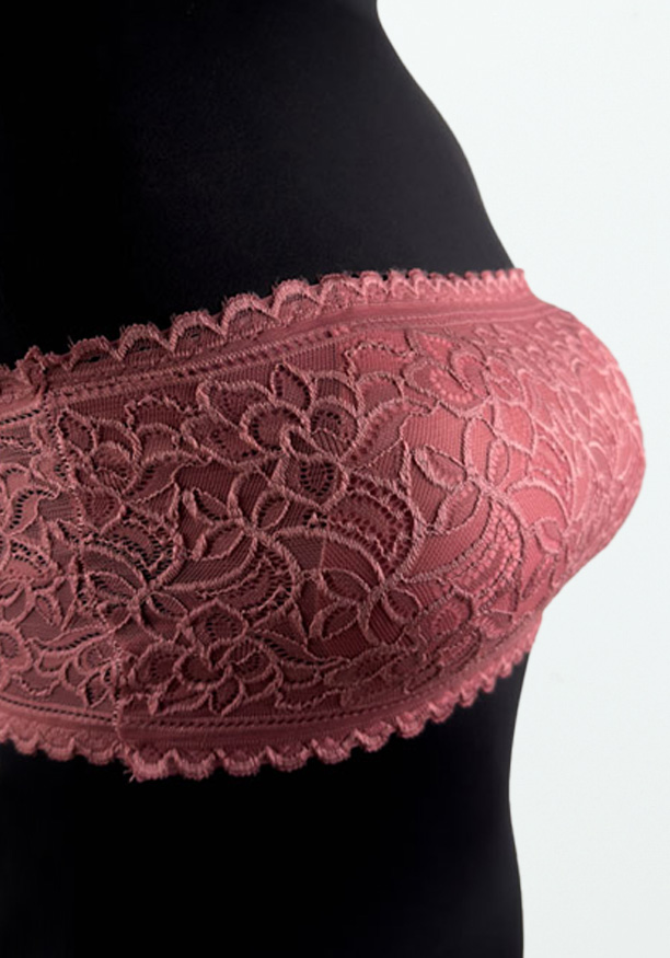 DARK PINK LACE TUBE BRA